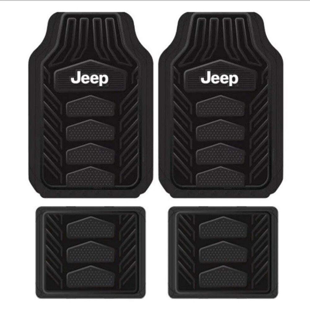 New 4pc JEEP All Weather Pro Heavy Duty Rubber Floor Mats Set Official Licensed